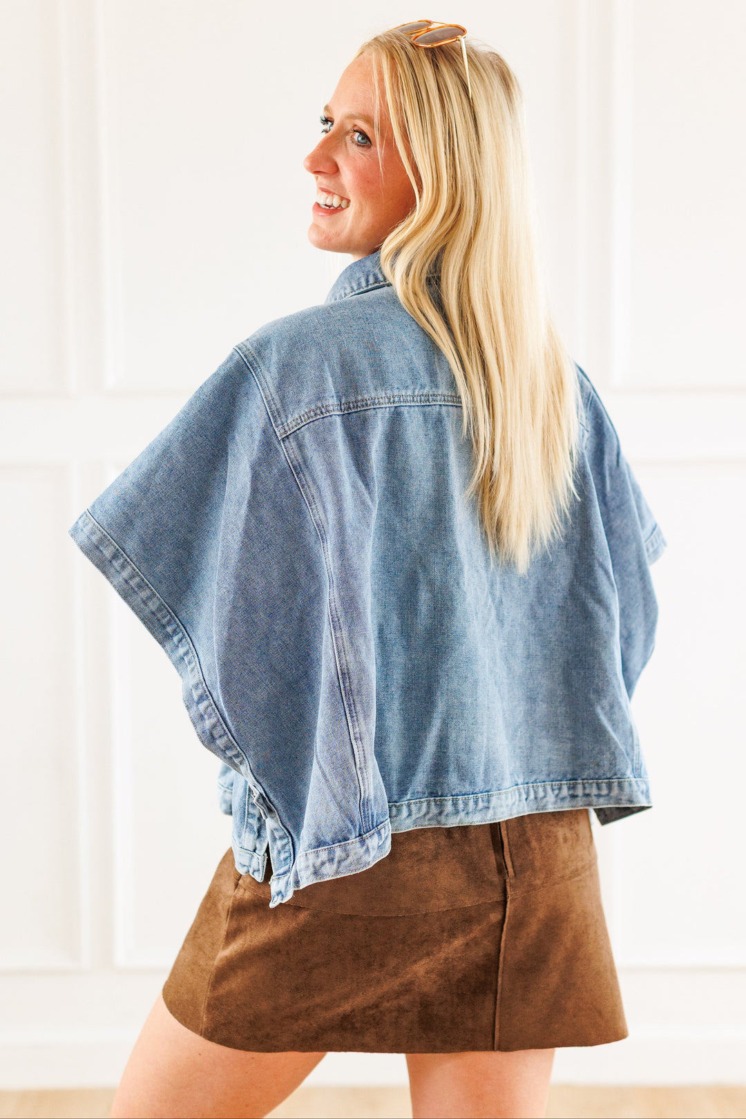 DENIM CAPE JACKET