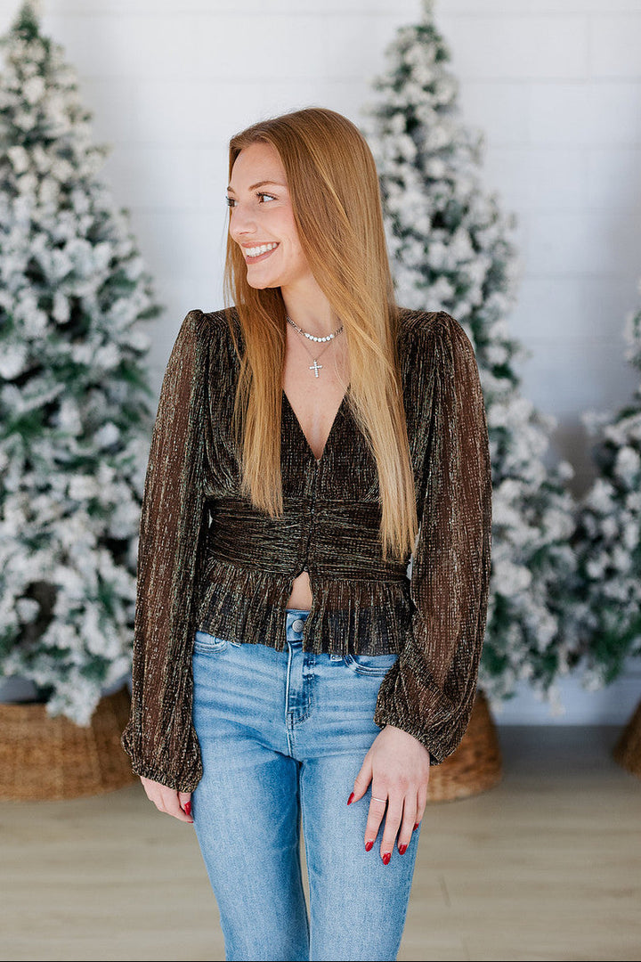 GOLDIE SHIMMER LONGSLEEVE TOP