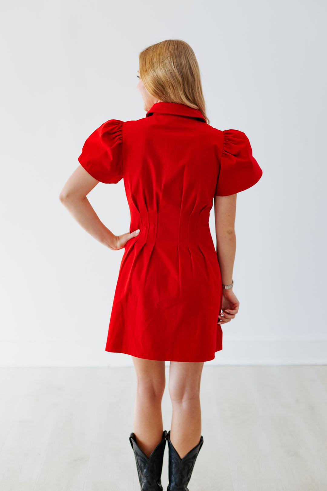 CRIMSON UTILITY ZIP UP MINI DRESS