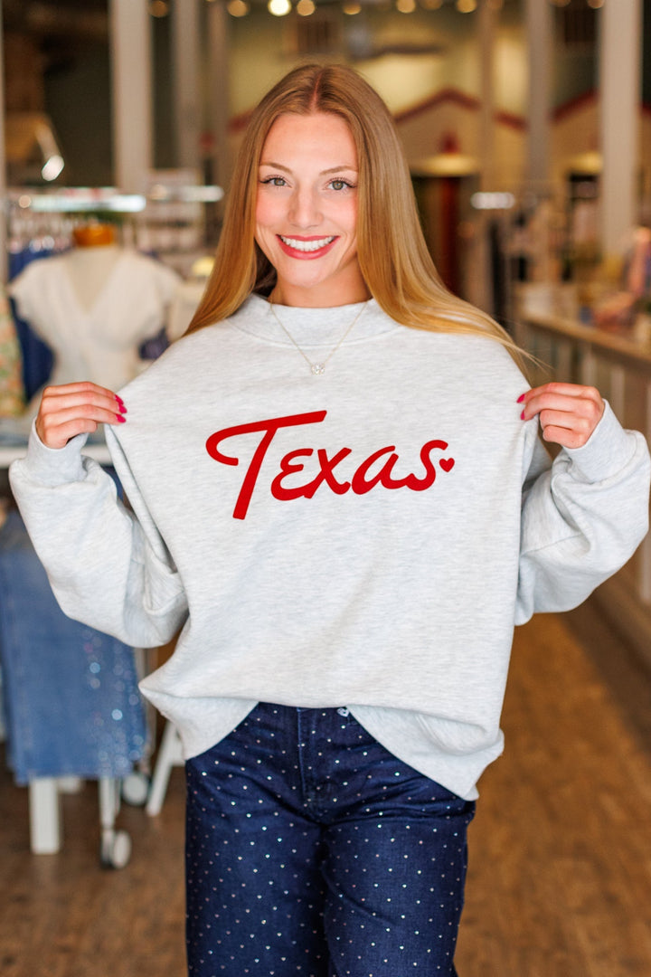 TEXAS LOVE MOCKNECK SWEATSHIRT