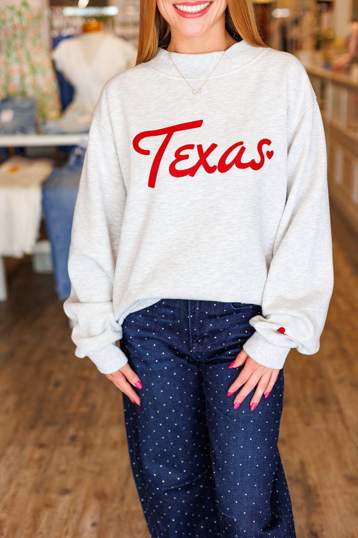 TEXAS LOVE MOCKNECK SWEATSHIRT