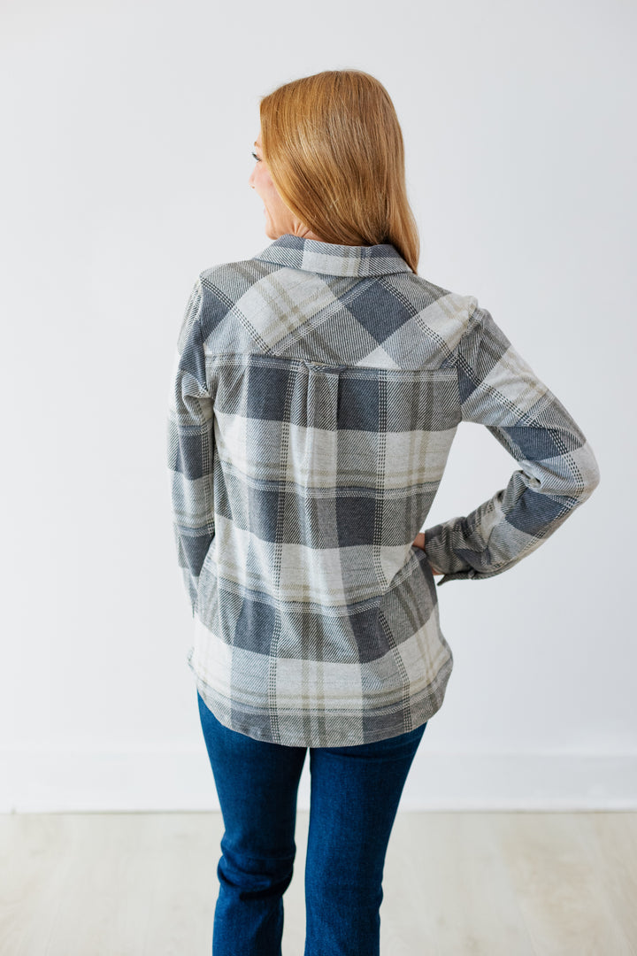 THREAD & SUPPLY: CASSIAN BUTTON UP SHIRT- GREY PLAID