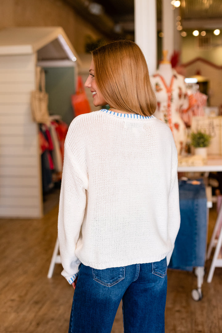 BEACH WHIPSTITCH DETAIL SWEATER