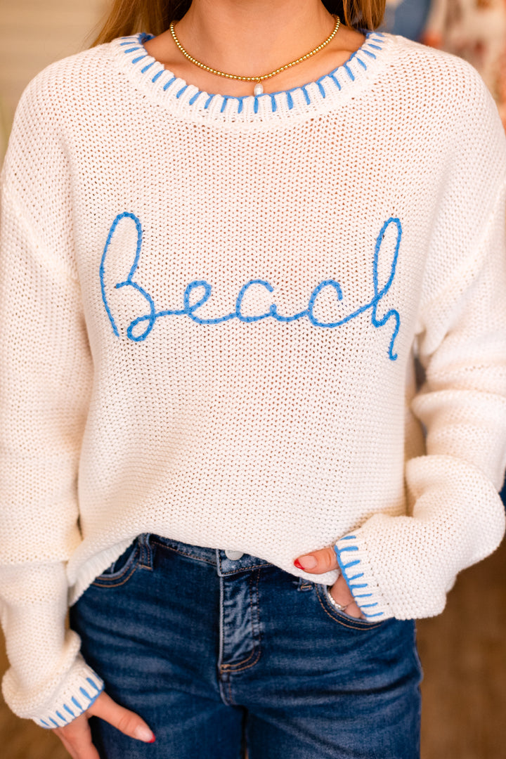 BEACH WHIPSTITCH DETAIL SWEATER