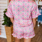 FLORAL SATIN PAJAMA SET