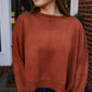 HOLLY RELAXED CROP SWEATER BRICK