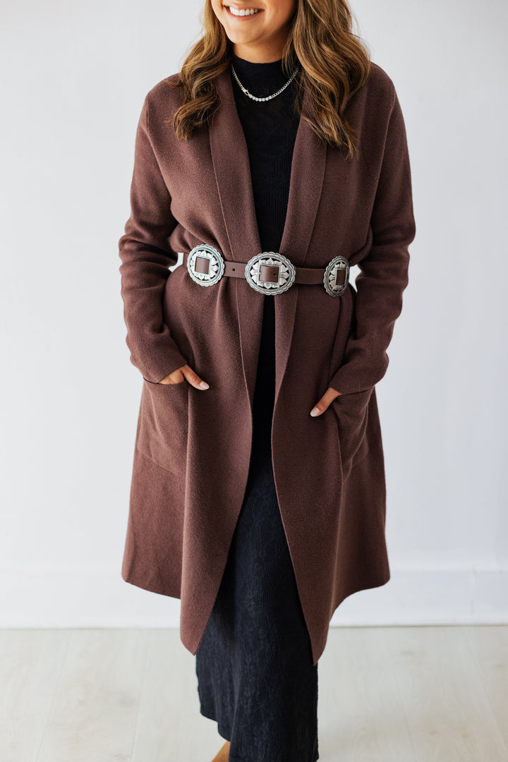 ESPRESSO KNIT COATIGAN