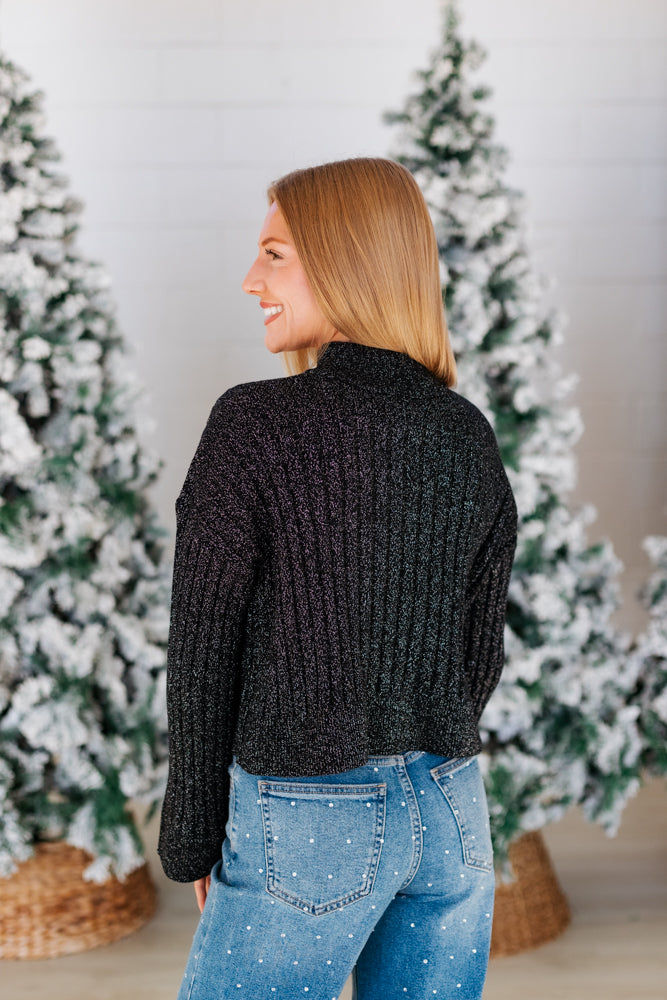 SILVER SHIMMER- ALL NIGHT PULLOVER LONGSLEEVE TOP