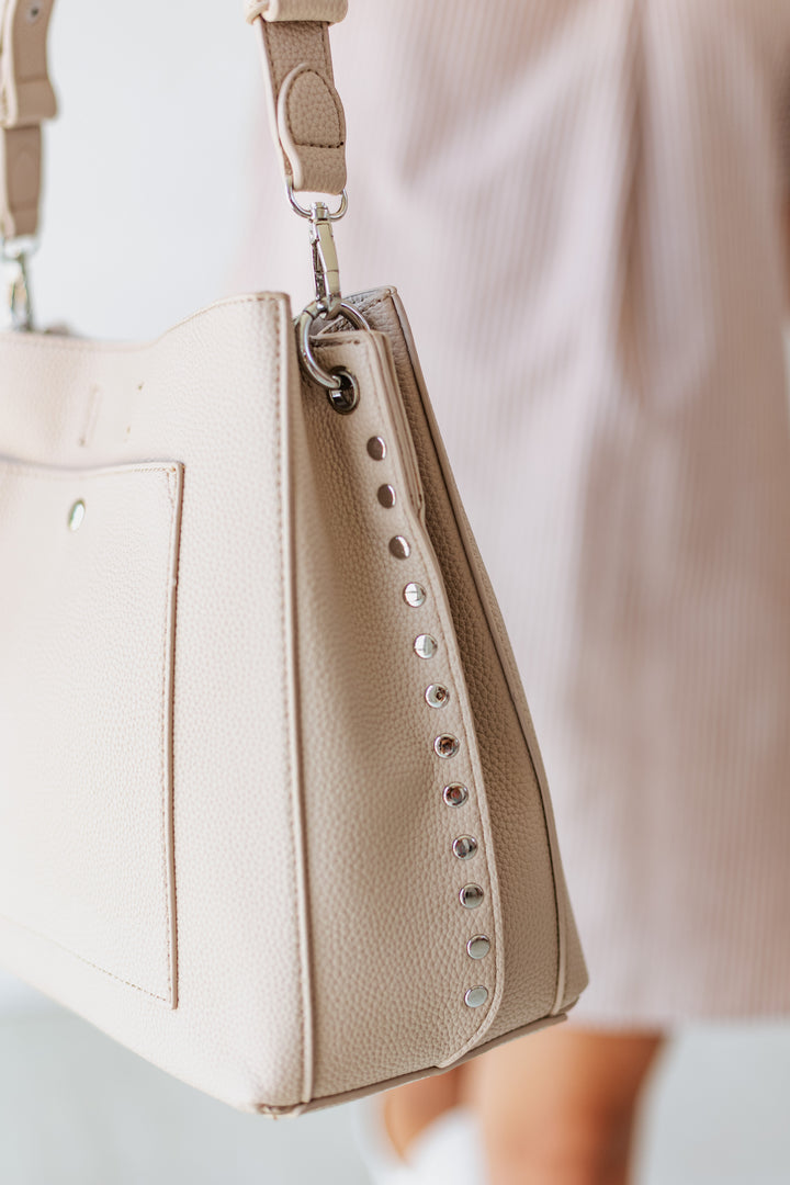 MODA LUXE: ELIZA CROSSBODY BAG- ALMOND