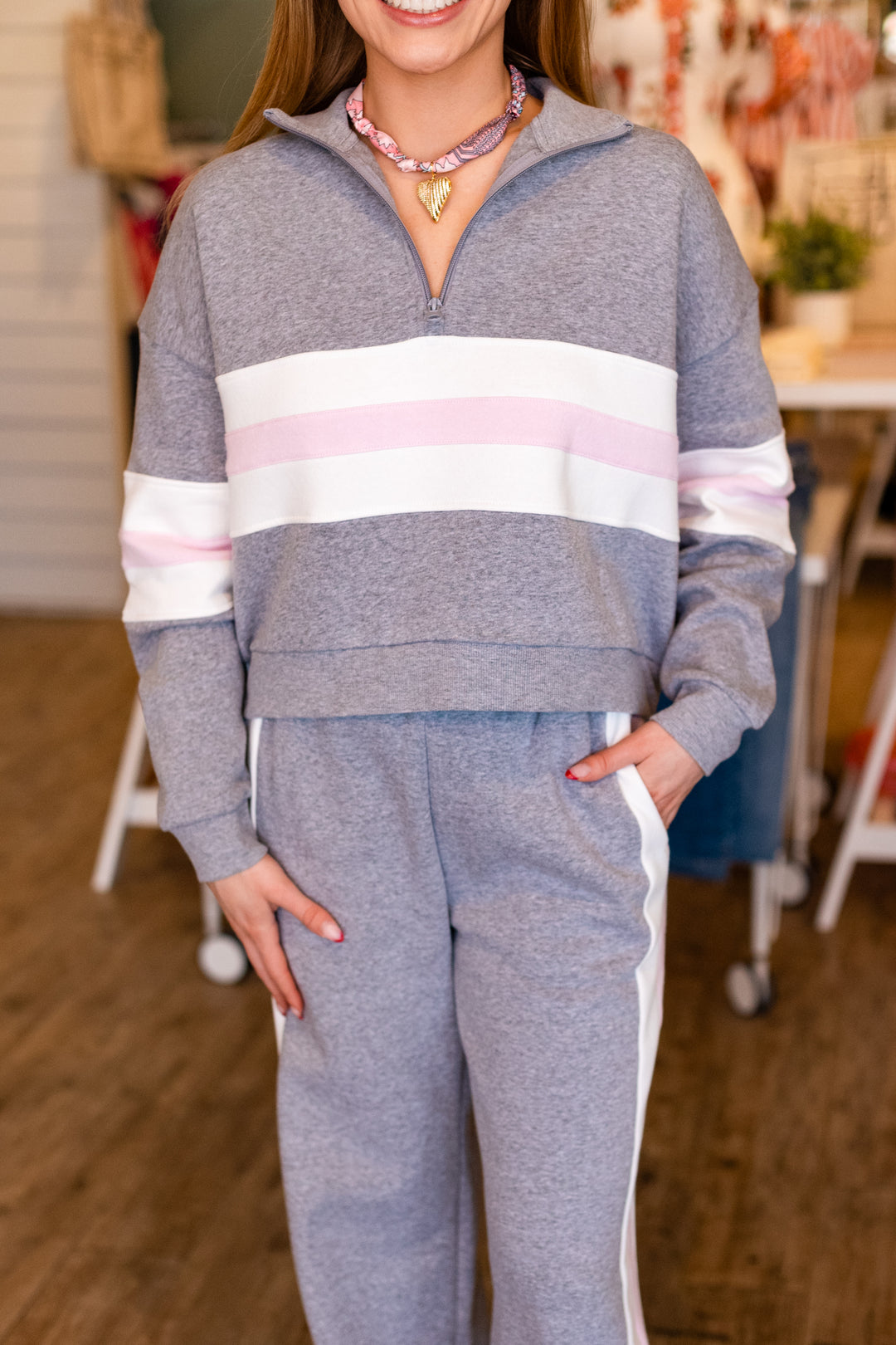 VINTAGE FLEECE COLORBLOCK QUARTER ZIP