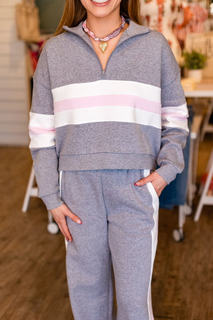VINTAGE FLEECE COLORBLOCK QUARTER ZIP