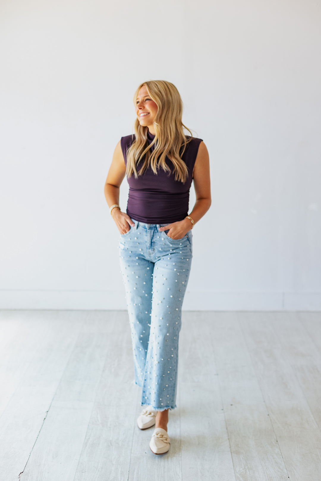 STELLA PEARL EMBELLISHED JEAN