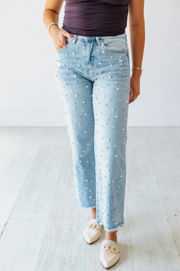 STELLA PEARL EMBELLISHED JEAN