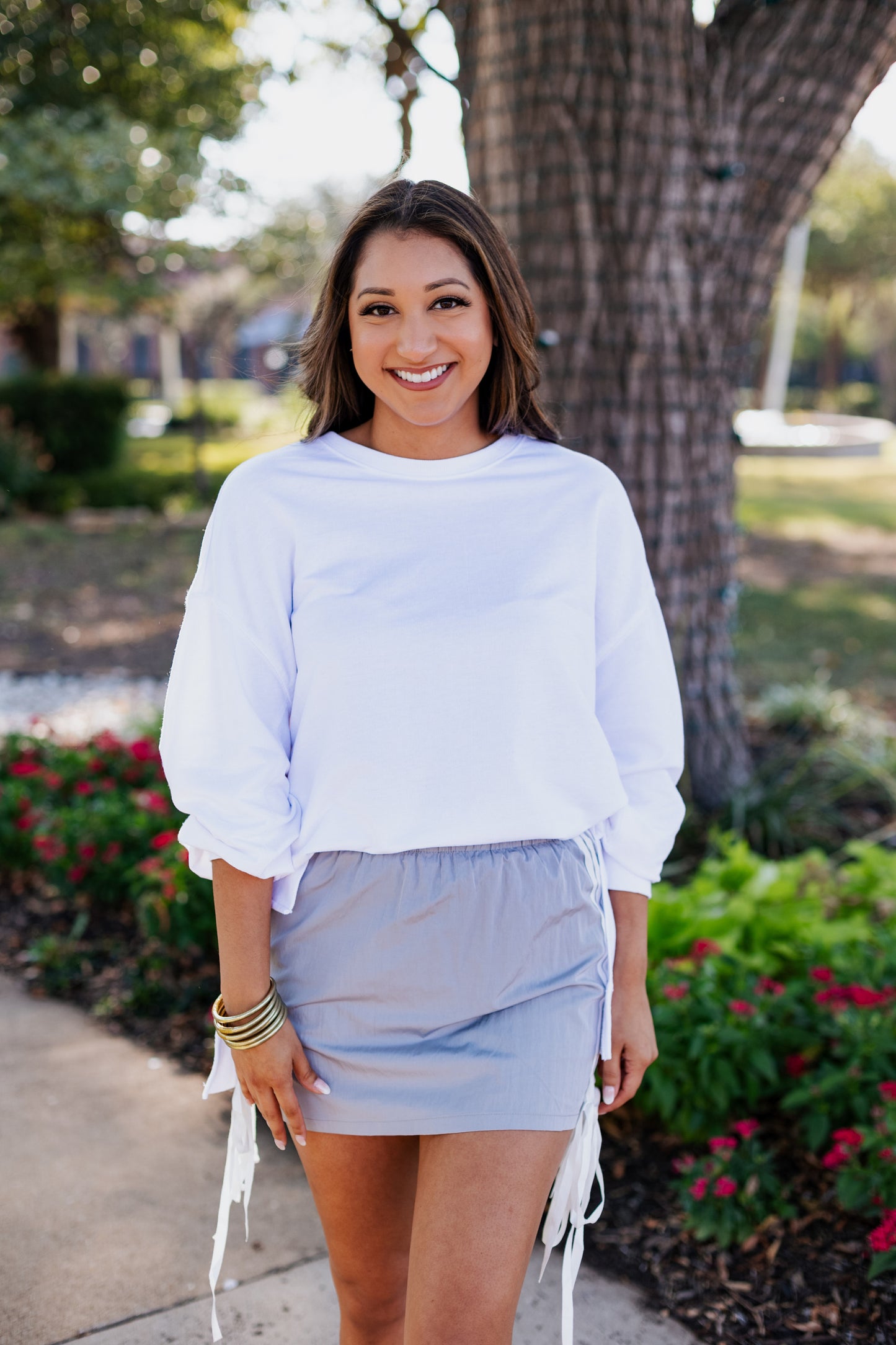 Grey Sideline Side Tie Skirt