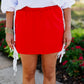 Red Sideline Side Tie Skirt