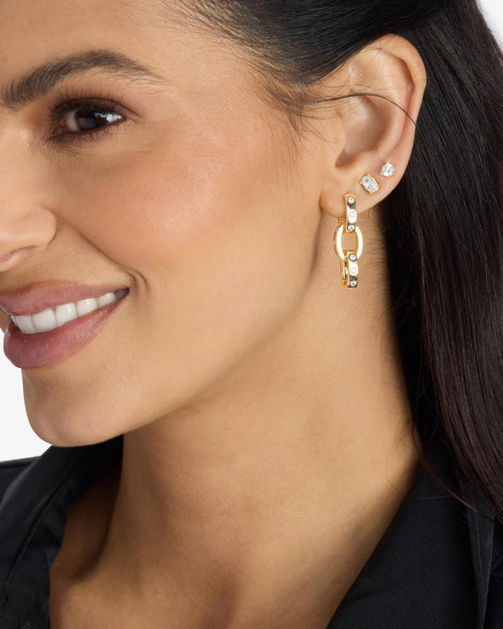 MELINDA MARIA: ASHLEY CHAIN CONVERTIBLE EARRING- GOLD