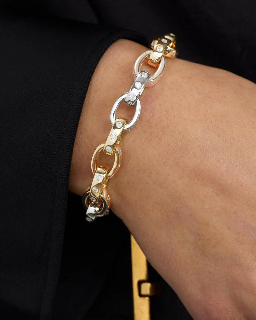 MELINDA MARIA: ASHLEY CHAIN LINK BRACELET- MIXED METAL
