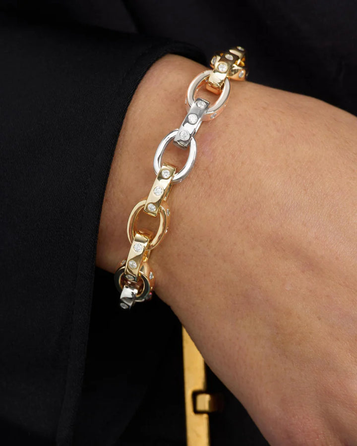 MELINDA MARIA: ASHLEY CHAIN LINK BRACELET- MIXED METAL