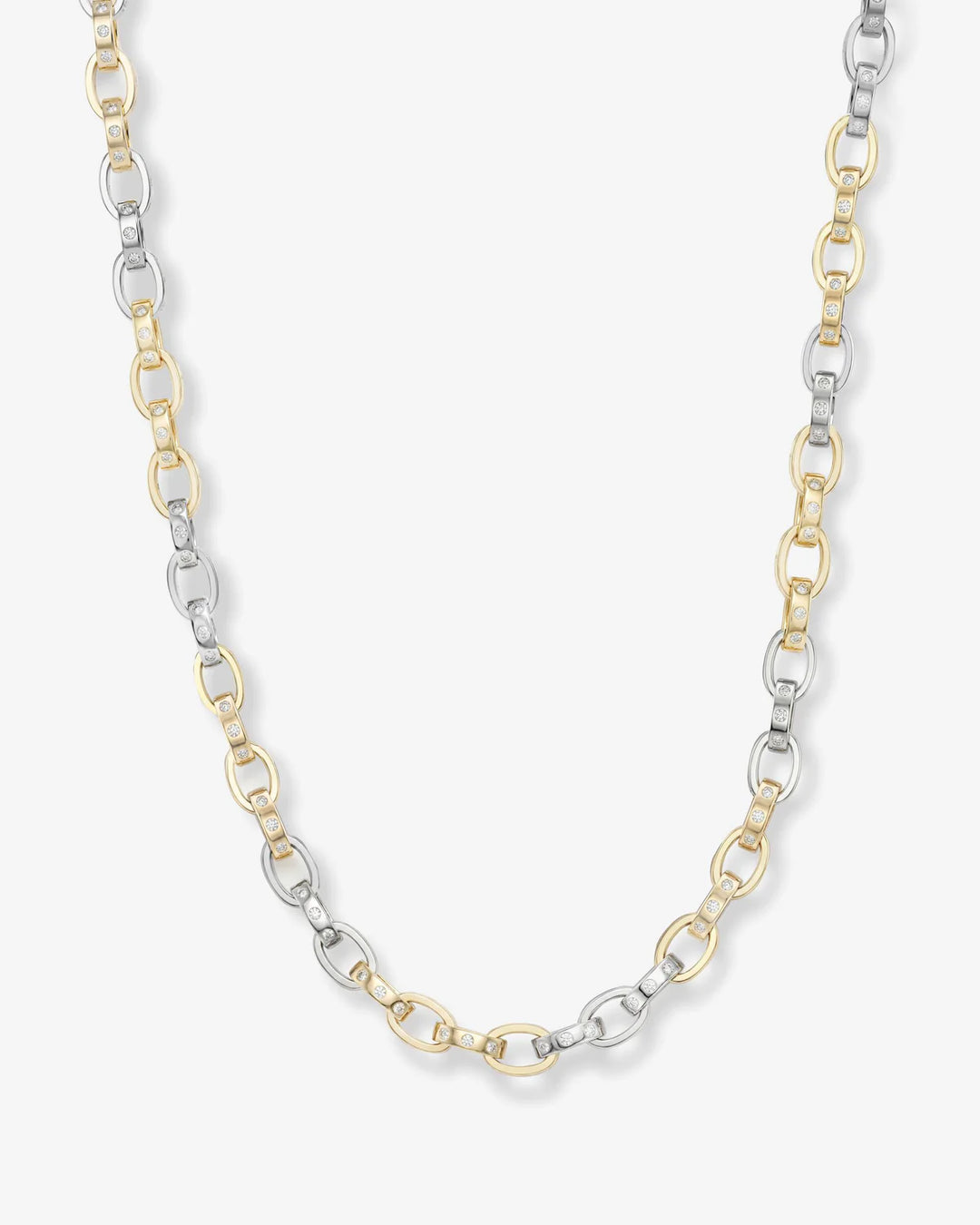 MELINDA MARIA: ASHLEY CHAIN LINK NECKLACE- MIXED METAL