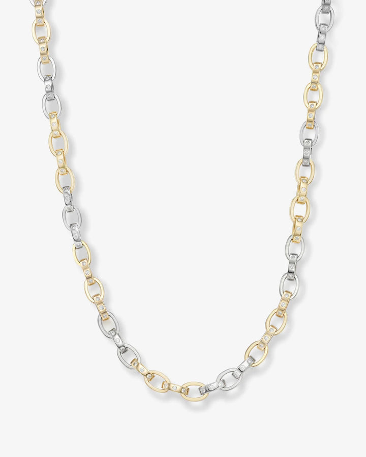 MELINDA MARIA: ASHLEY CHAIN LINK NECKLACE- MIXED METAL