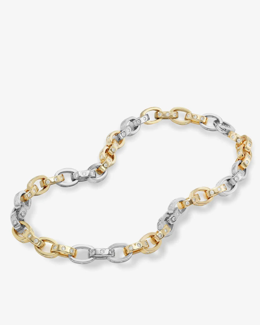 MELINDA MARIA: ASHLEY CHAIN LINK NECKLACE- MIXED METAL