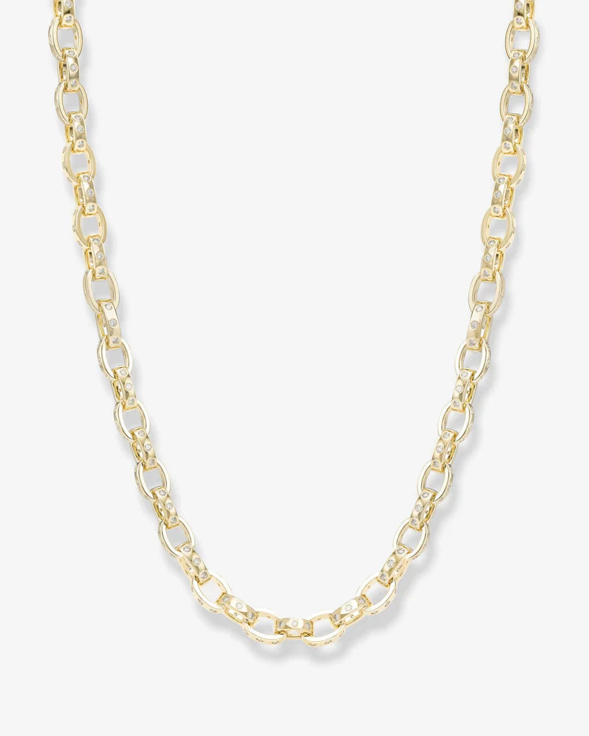 MELINDA MARIA: ASHLEY CHAIN LINK NECKLACE- GOLD