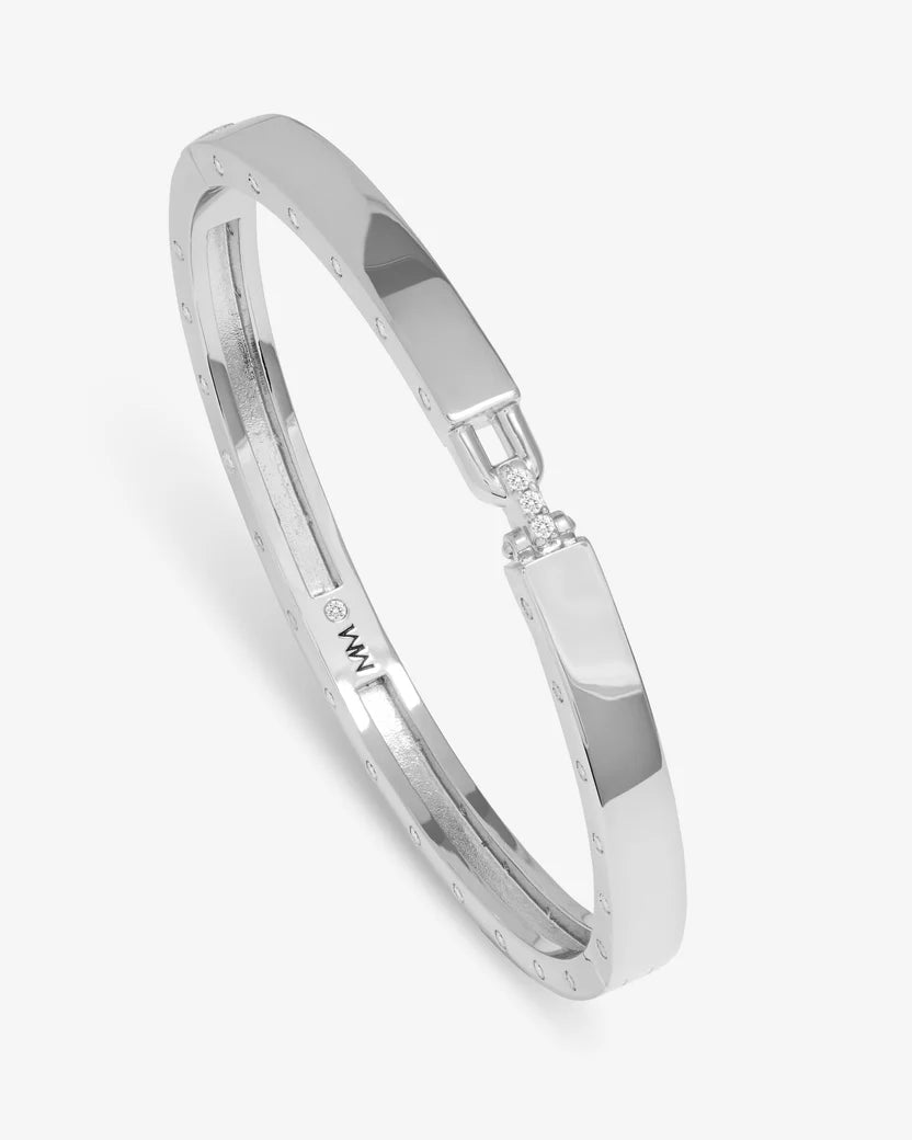 MELINDA MARIA: ASHLEY LOCK CUFF 6MM- SILVER