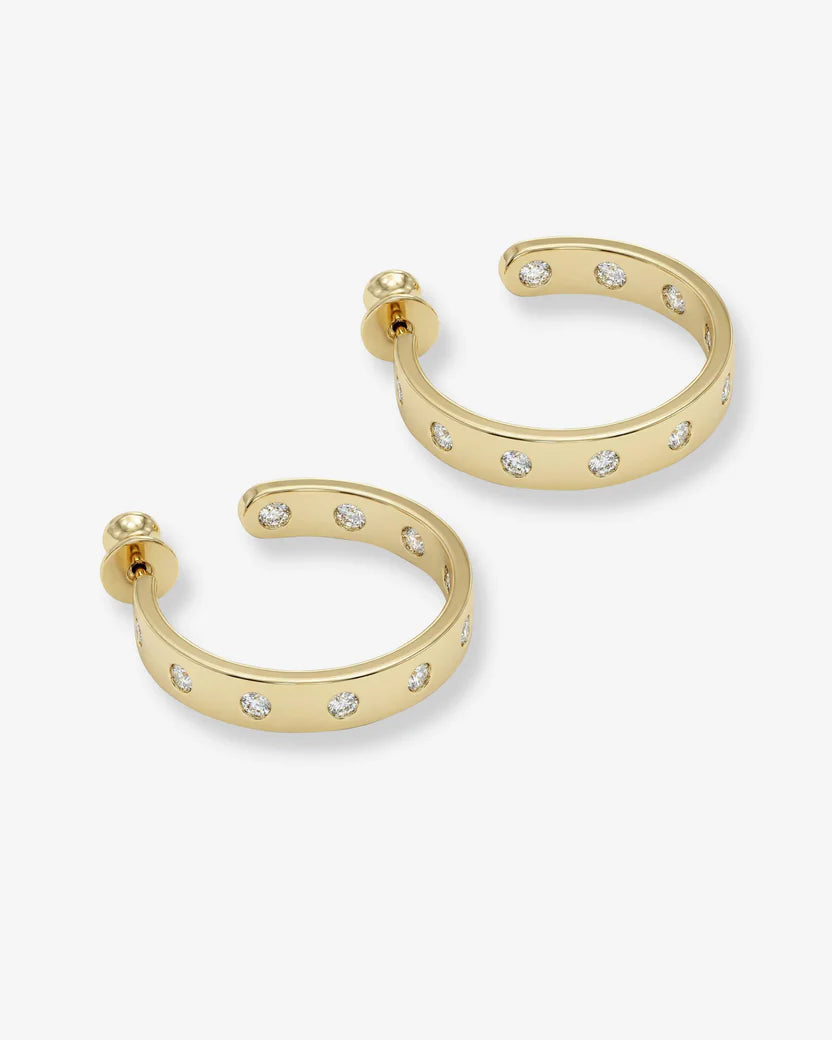 MELINDA MARIA: ASHLEY RODEO 1" HOOPS- GOLD