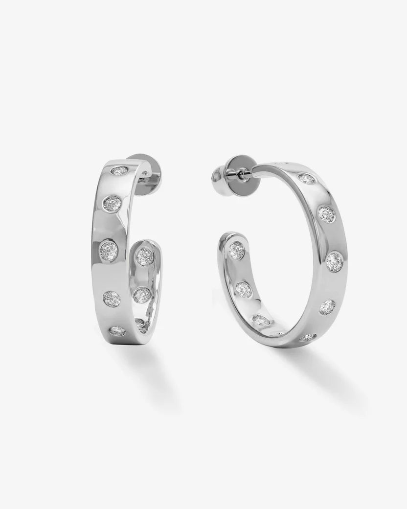 MELINDA MARIA: ASHLEY RODEO 1" HOOP- SILVER