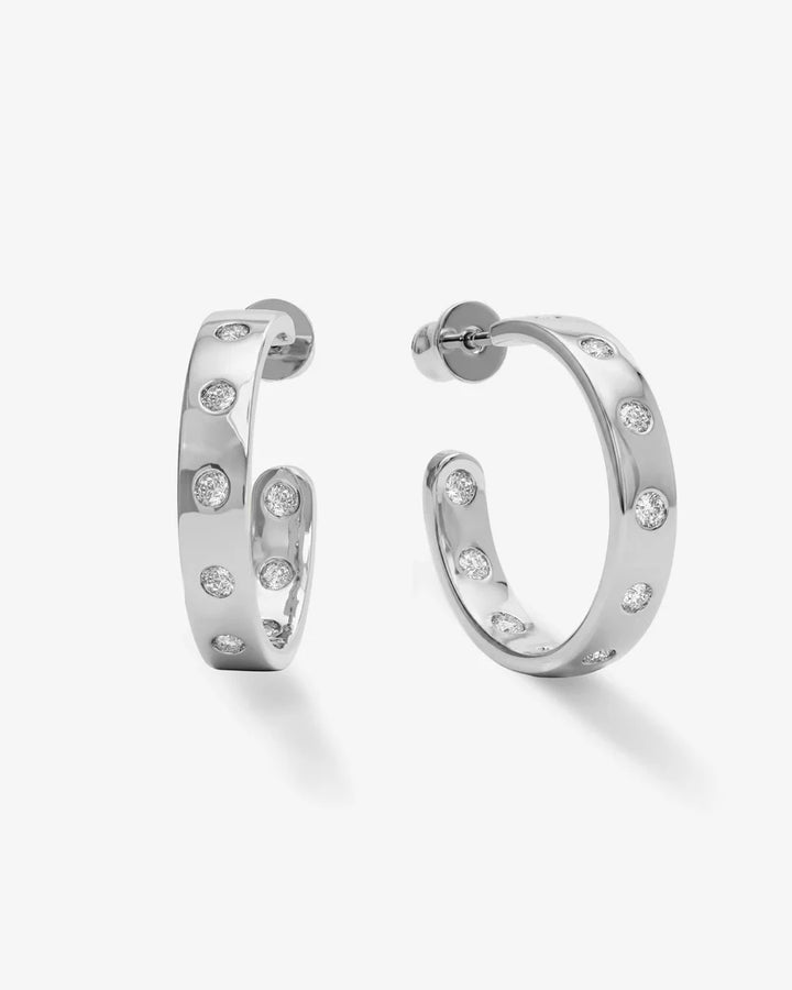 MELINDA MARIA: ASHLEY RODEO 1" HOOP- SILVER