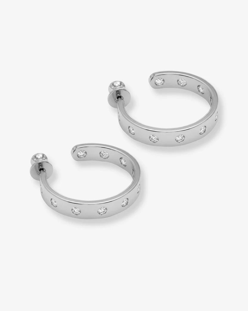 MELINDA MARIA: ASHLEY RODEO 1" HOOP- SILVER
