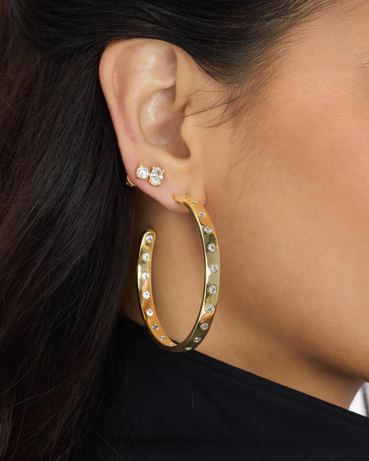 MELINDA MARIA: ASHLEY RODEO 2" HOOPS- GOLD