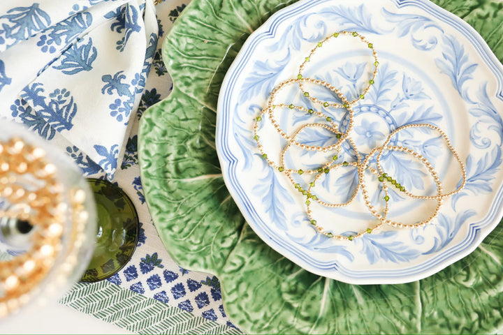 BEADED BLONDES: JUNE BRACELET- OLIVE GREEN