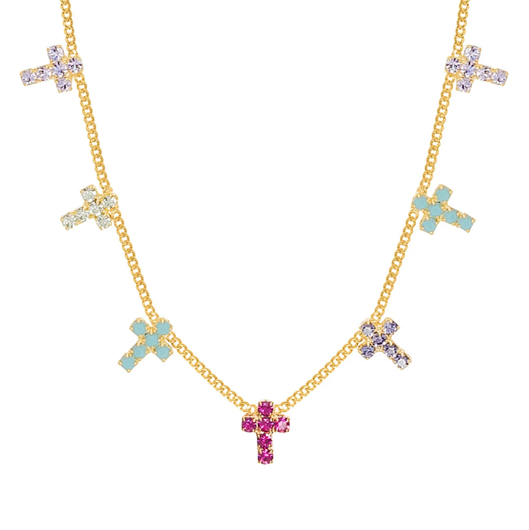 MULTI CROSS NECKLACE- POP