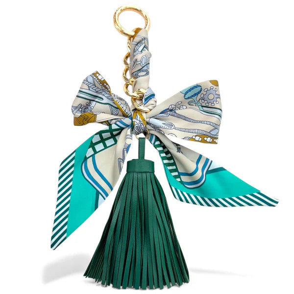 SCARF TASSEL BAG CHARM - GREEN