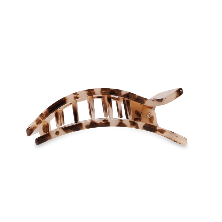 TELETIES: MEDIUM FLAT RECTANGLE CLIP- BLONDE TORTOISE