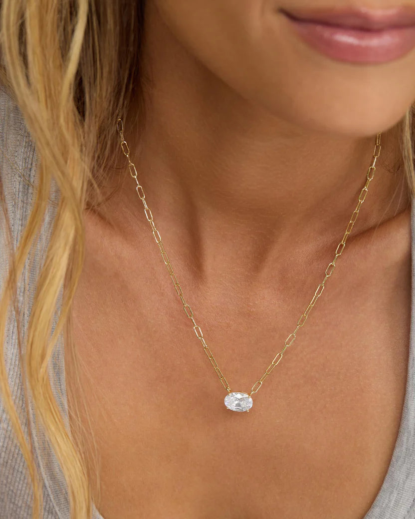 MELINDA MARIA: HELLO GORGEOUS MICRO SAMANTHA CHAIN- GOLD