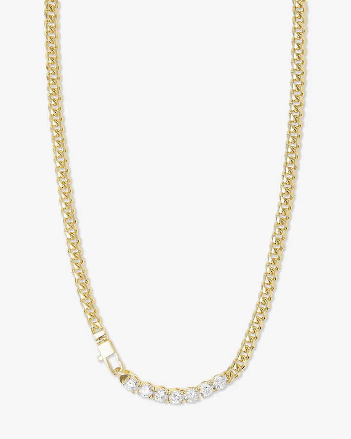 MELINDA MARIA: BABY JULIAN LOVES DIAMONDS NECKLACE- GOLD 18"