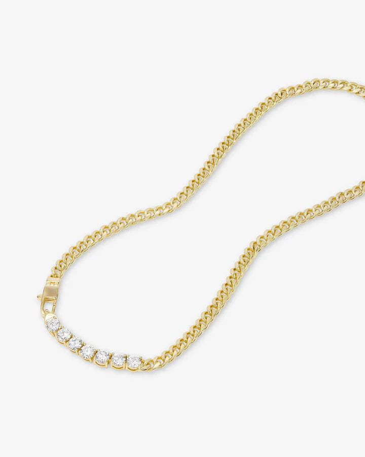 MELINDA MARIA: BABY JULIAN LOVES DIAMONDS NECKLACE- GOLD 18"