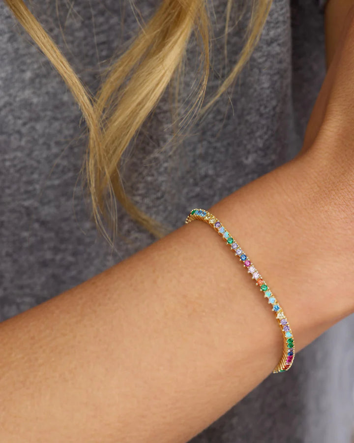 MELINDA MARIA: NOT YOUR BASIC TENNIS BRACELET- RAINBOW