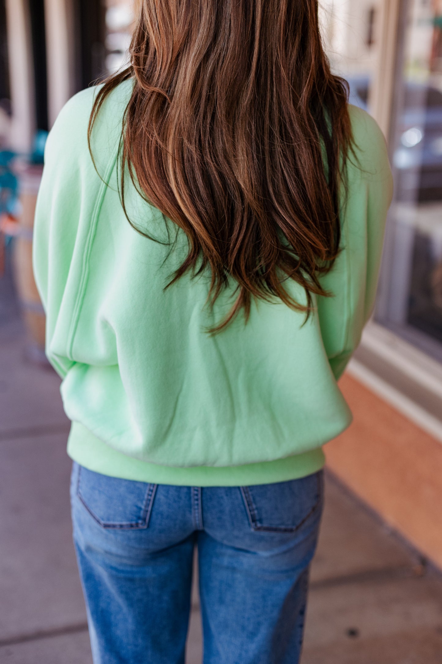 PIPER SNAP BUTTON SWEATSHIRT / APPLE GREEN