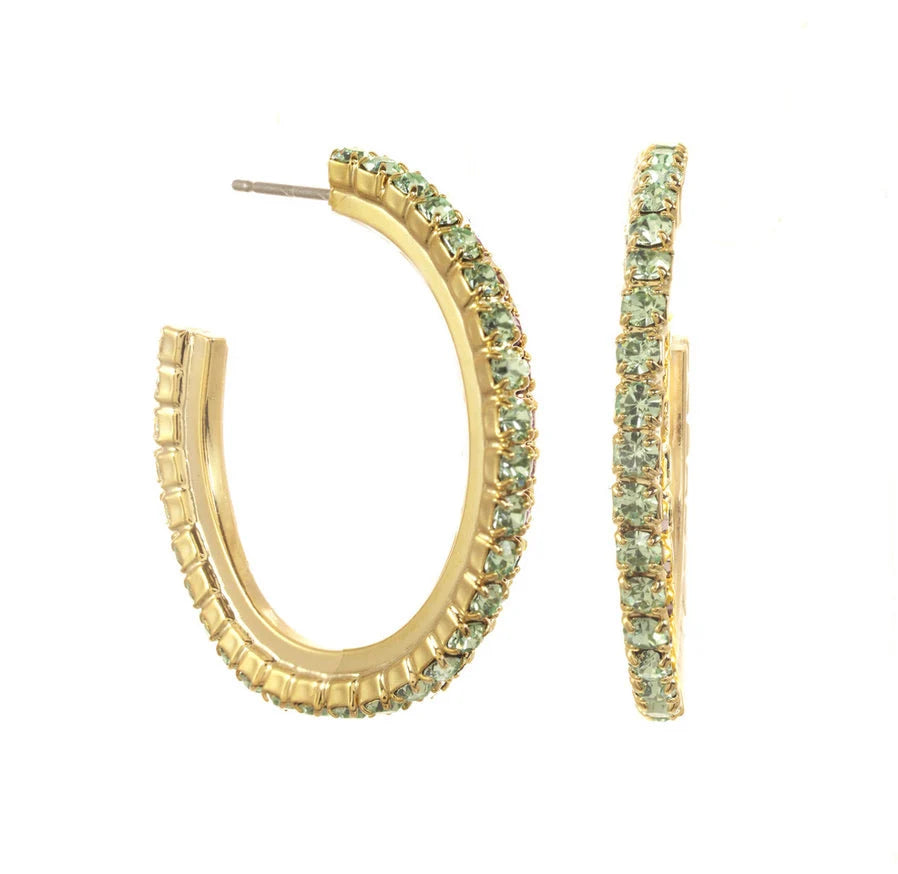 SLIM HOOP EARRING- CHRYSOLITE