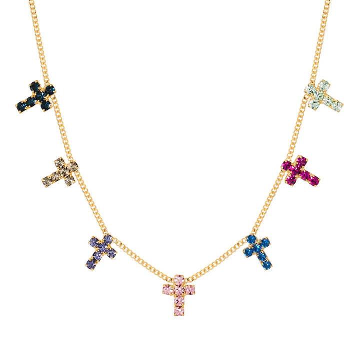 TOVA: MULTI CROSS NECKLACE - BERRY FAIRY