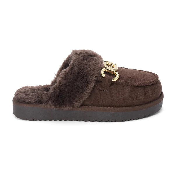 MATISSE FOOTWEAR: DAVOS LOUNGE MULE SLIPPER- CHOCOLATE