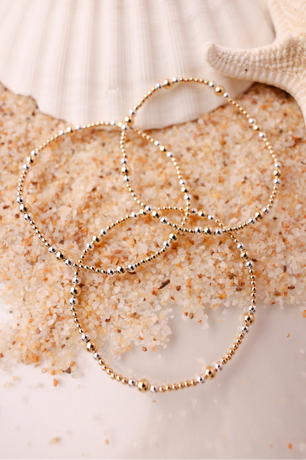 BEADED BLONDES: DAINTY SUTTON BRACELET GOLD &amp; SILVER