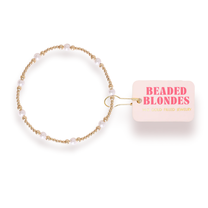 BEADED BLONDES: DAINTY SUTTON PEARL BRACELET