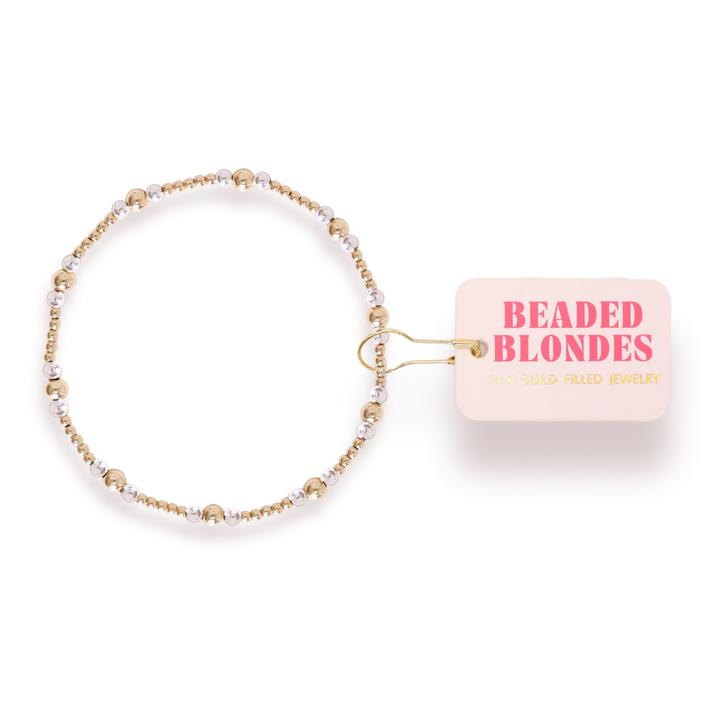 BEADED BLONDES: DAINTY SUTTON BRACELET GOLD &amp; SILVER