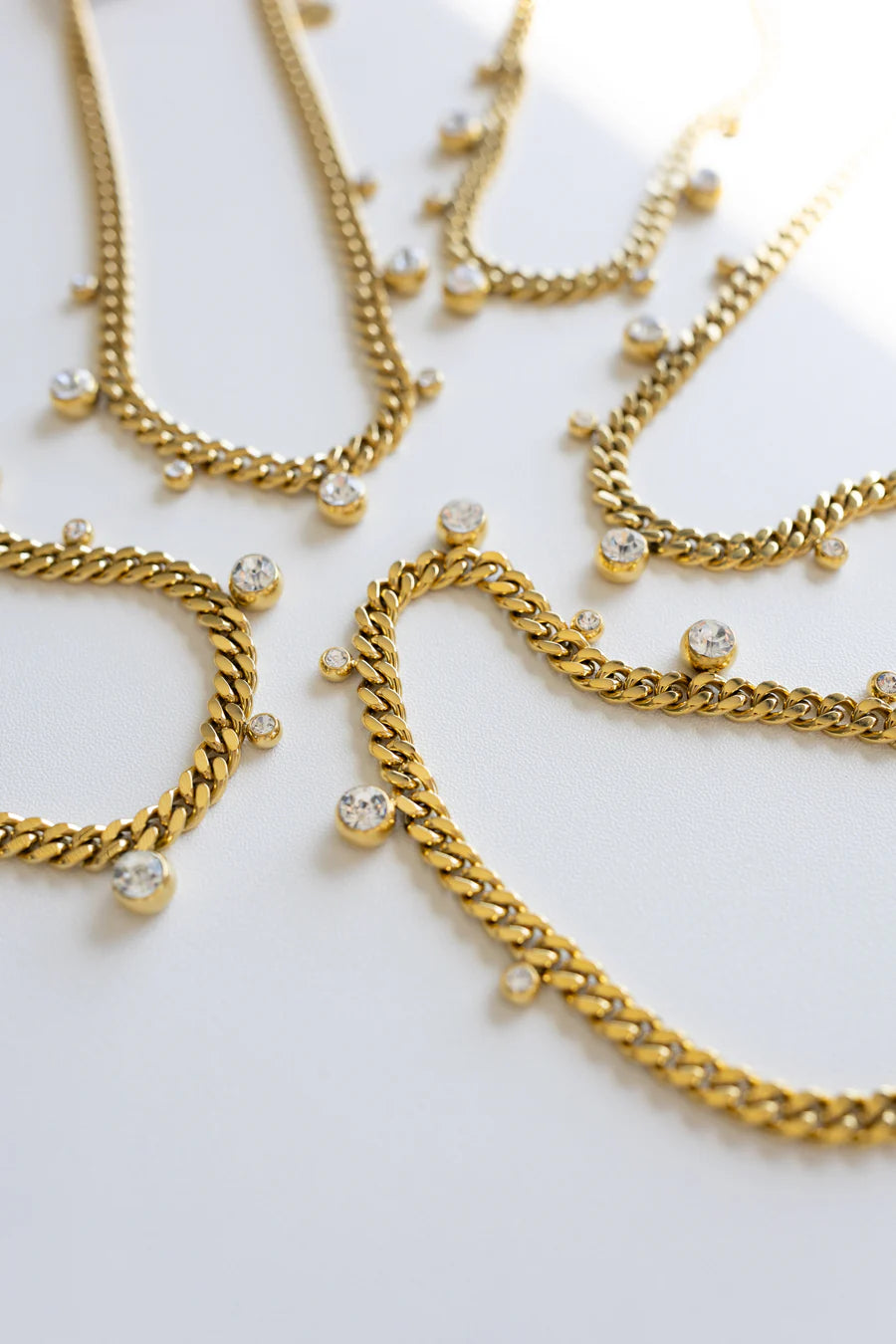 BELJOY: CHLOE CRYSTAL CUBAN CHAIN NECKLACE