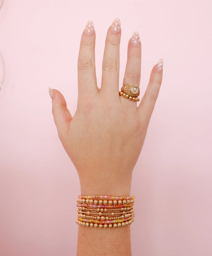 BEADED BLONDES: SPRINKLE BRACELET- BUTTERCUP