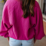 PIPER SNAP BUTTON SWEATSHIRT / FUCHSIA